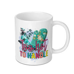 Too Hot To Handle Floral Mug, Funny Kitchen Mug, Oven Mitt Mug, Gift for Baker, Home Decor Mug, Coffee Lover Mug, Novelty Mug - Tawshia
