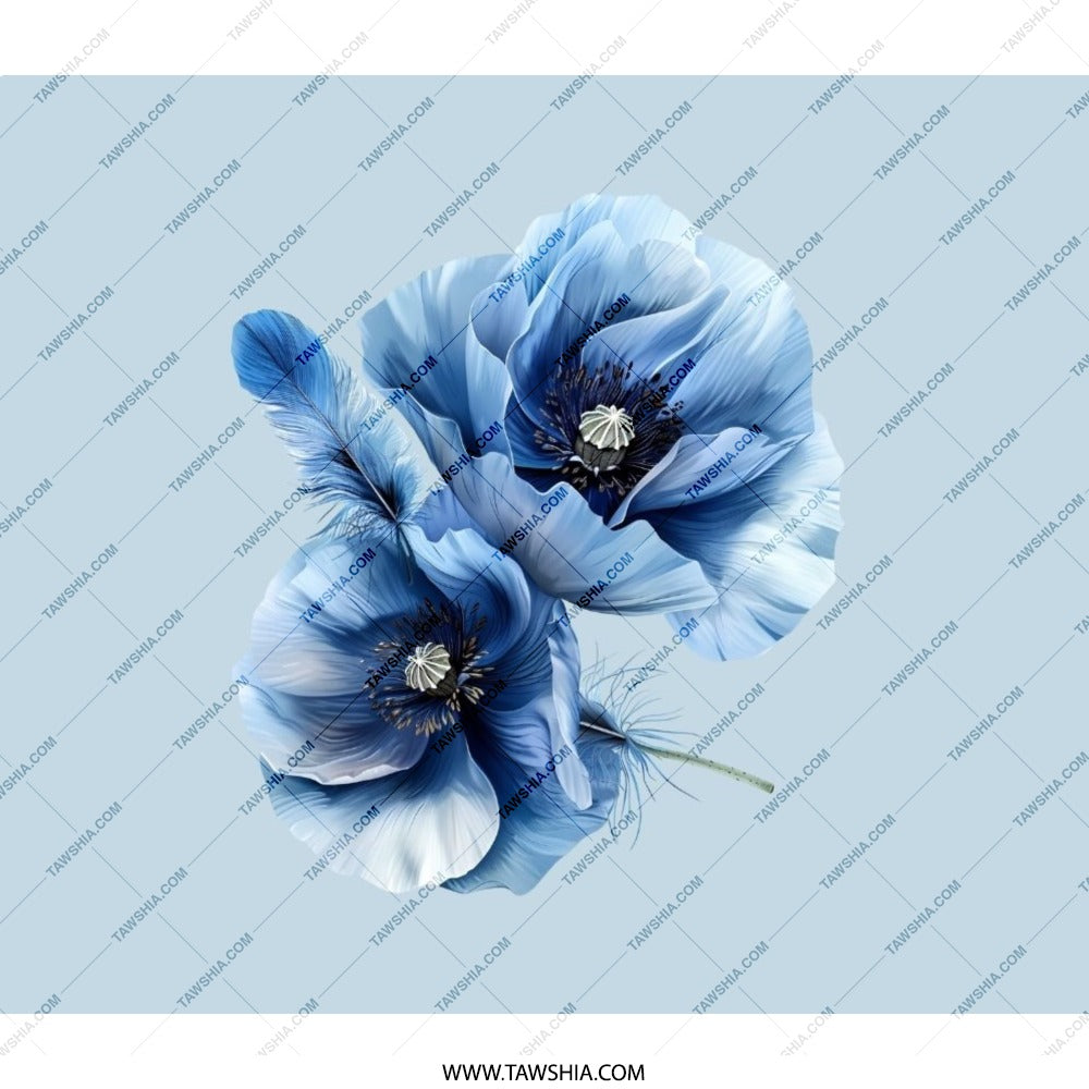 Blue Poppy Flower Backpack, Floral School Bag, Botanical Travel Back Pack, Elegant Gift, Cute Backpacks for Girls, Cool Bookbag, Kids - Tawshia