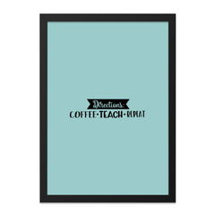 Coffee Teach Repeat Wall Art, Teacher Gift, Classroom Decor, Educator Present, Funny Office Print, Modern Art, School Decor - Tawshia