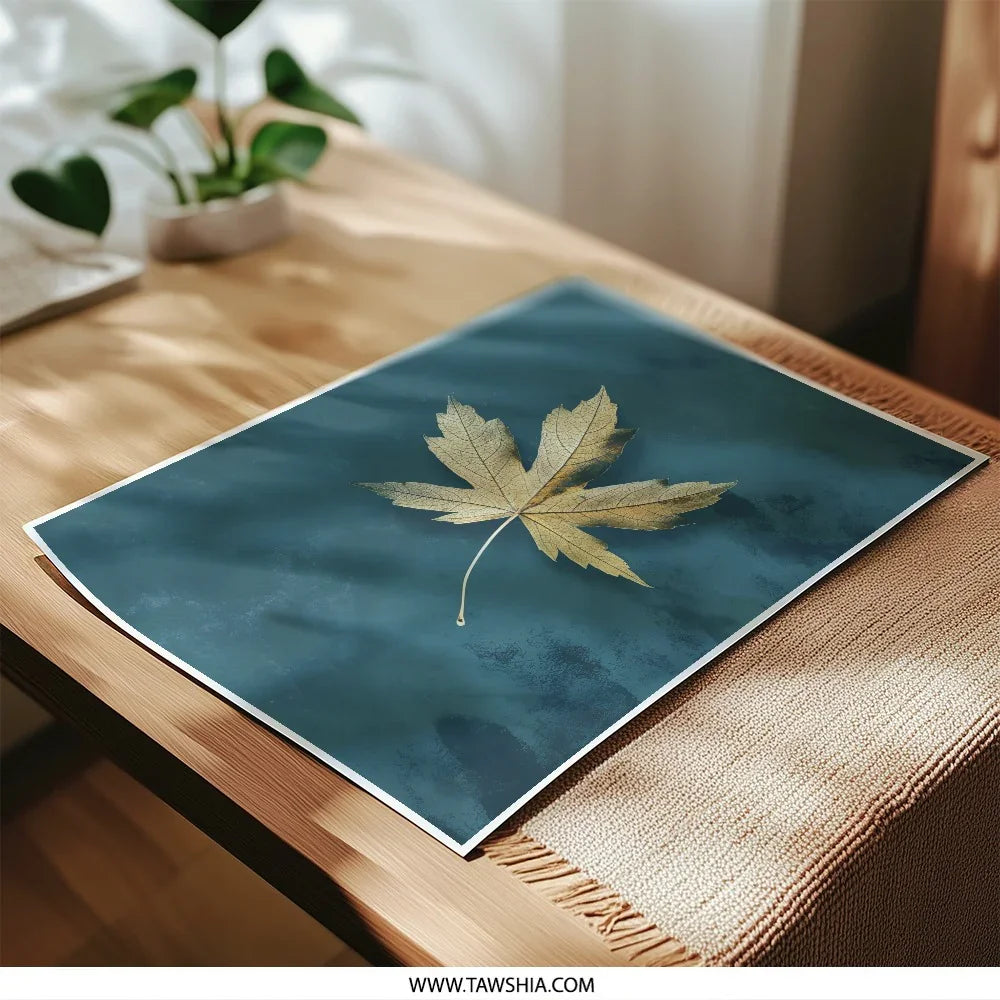 Maple Leaf Photographic Print, Autumn Decor, Nature Wall Art, Botanical Print, Fall Foliage, Fine Art Print, Home Decor, Minimalist Art - Tawshia