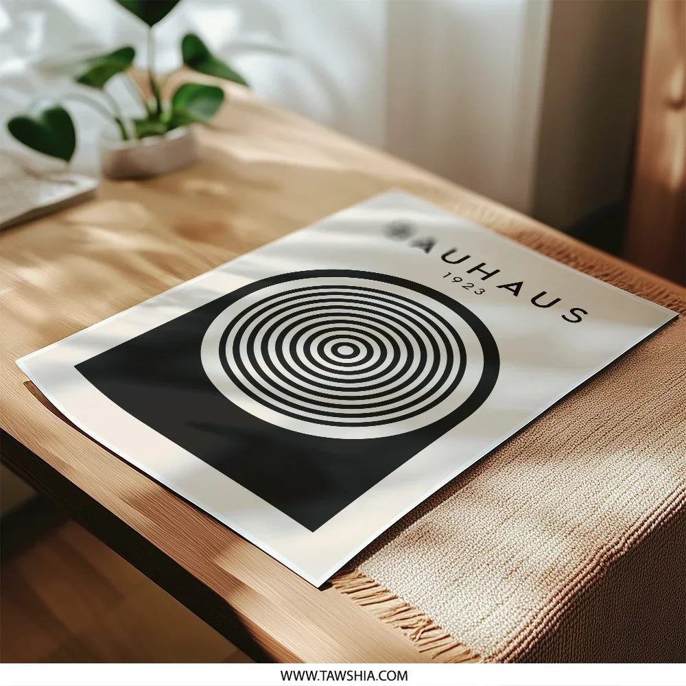 Bauhaus Photographic Print, 1923 Circle Art, Minimalist Poster, Modern Wall Art, Geometric Print, Home Decor, Neutral Tone Artwork - Tawshia