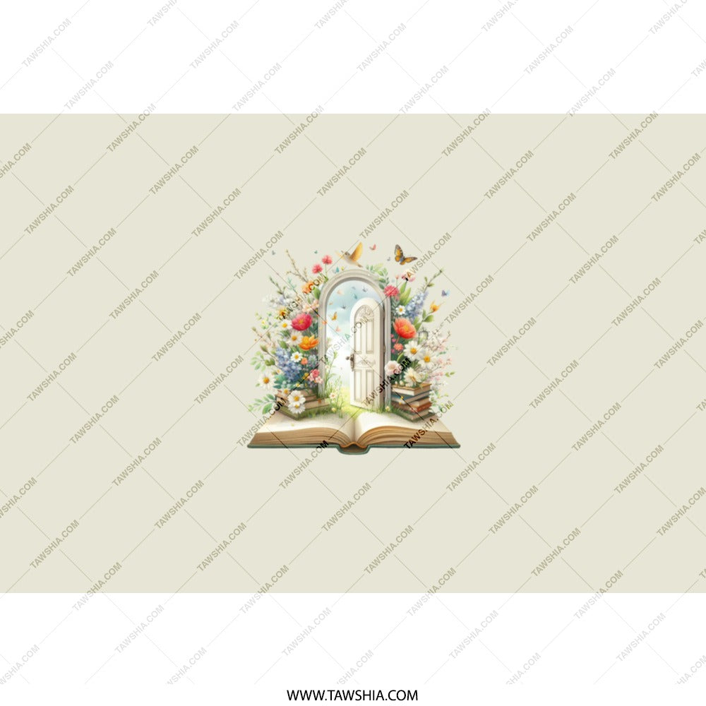 Floral Door Tumbler, Book Lover Gift, Garden Tumbler, Unique Design Tumbler, Whimsical Tumbler, Nature Tumbler, Perfect Gift, Drinkware - Tawshia