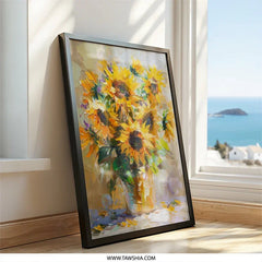 Sunflower Wall Art, Floral Painting, Impasto Art, Sunflower Decor, Home Decor, Flower Art Print, Vibrant Wall Decor - Tawshia