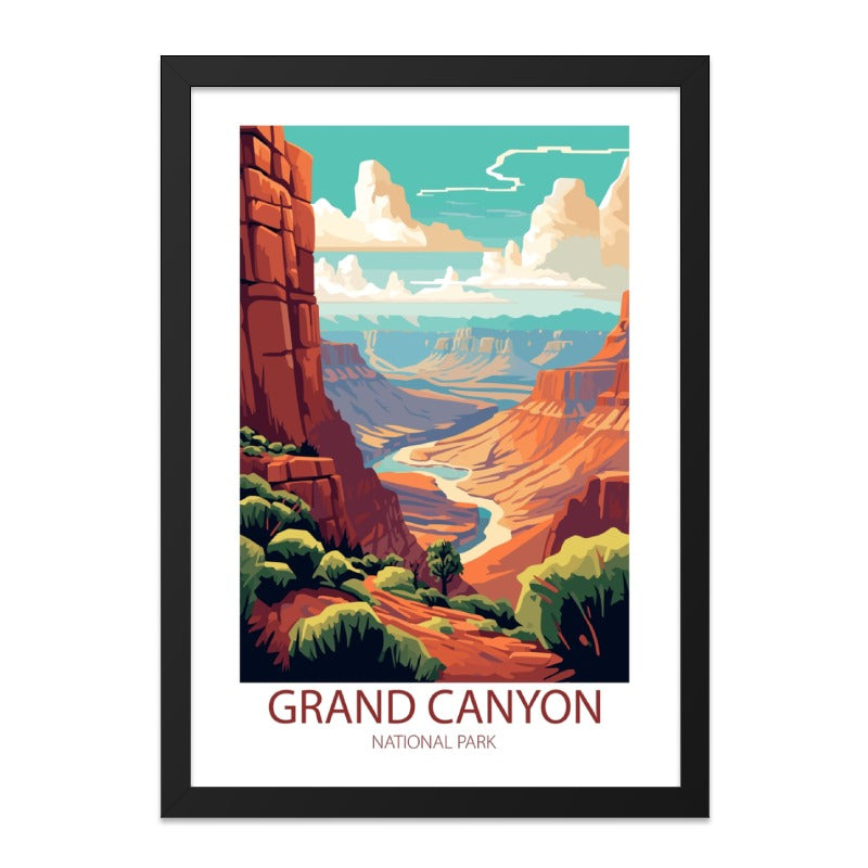Grand Canyon Wall Art, National Park Print, Nature Landscape Poster, Arizona Travel Decor, Southwest USA Painting, Home Office Artwork - Tawshia