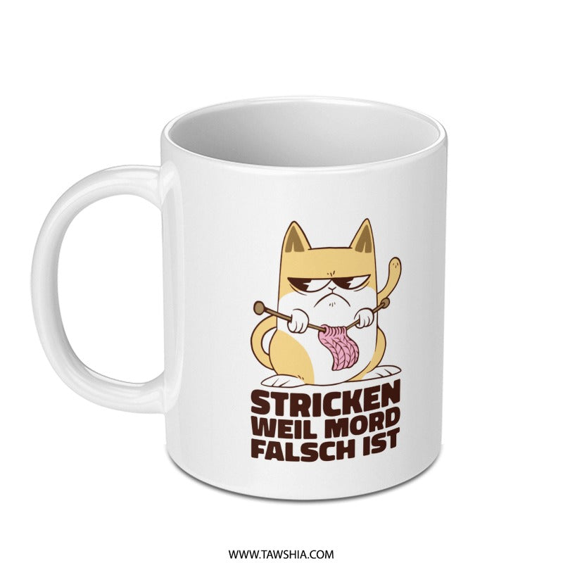 Stricken Weil Mord Falsch Ist Cat Print Mug product