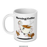 Morning Coffee Mug, Running Coffee Cup, Funny Coffee Mug, Novelty Coffee Mug, Office Mug, Gift Mug, Cartoon Mug - Tawshia