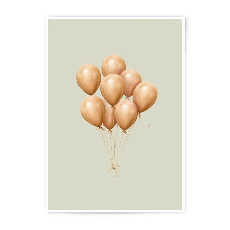 Balloon Photographic Prints, Neutral Tone Art, Party Decor, Children's Room Art, Nursery Prints, Minimalist Art, Wall Art, Home Decor - Tawshia