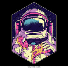 Astronaut Eating Pizza Donut Illustration Shirt product