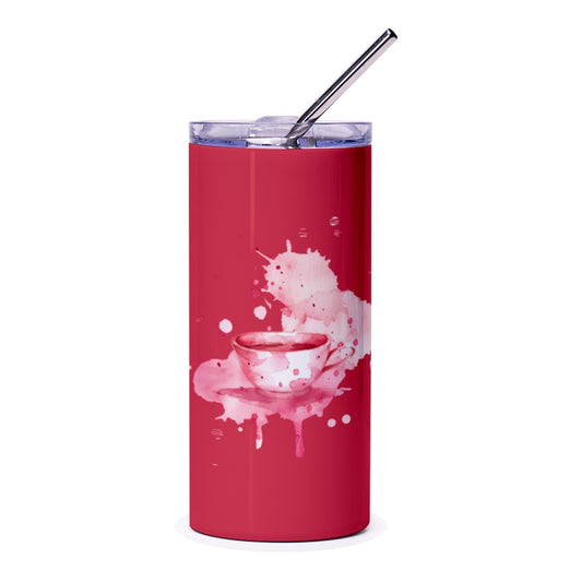 Watercolor Tea Cup Tumbler, Stylish Tumbler, Artistic Drinkware, Gift for Tea Lovers, Coffee Cup Tumbler, Modern Art Tumbler - Tawshia