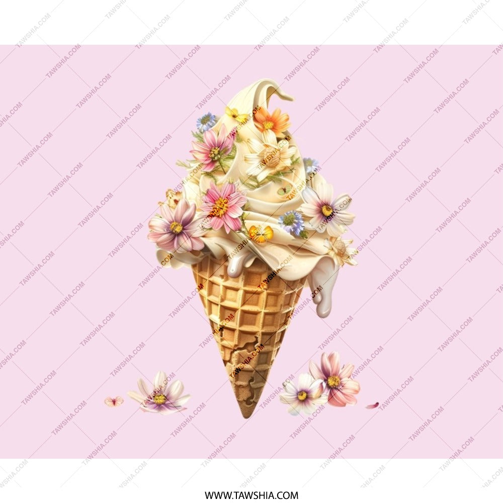 Ice Cream Flowers Mouse Pad, Floral Cone Mousepad, Cute Desk Accessories, Unique Desk Decor, Office Gift, Pastel Desk Mat, Computer Mat - Tawshia
