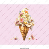 Ice Cream Flowers Mouse Pad, Floral Cone Mousepad, Cute Desk Accessories, Unique Desk Decor, Office Gift, Pastel Desk Mat, Computer Mat - Tawshia