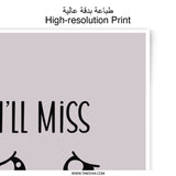 Miss You Face Photographic Prints, Farewell Gift, Cute Wall Art, Friendship Print, Goodbye Present, Moving Away Gift, Minimalist Decor - Tawshia