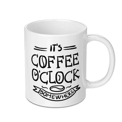 Coffee OClock Mug, Funny Coffee, Caffeine Mug, Coffee Lover Gift, Its Coffee Time, Coffee Addict Mug, Coffee Gift Idea, Mugs - Tawshia