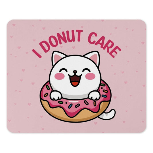 Donut Cat MousePad, Cute Kawaii Kitten, Funny Office Decor, Gamer Mouse Pad, Desk Accessories, Gift for Cat Lover, Pink Mousepad - Tawshia