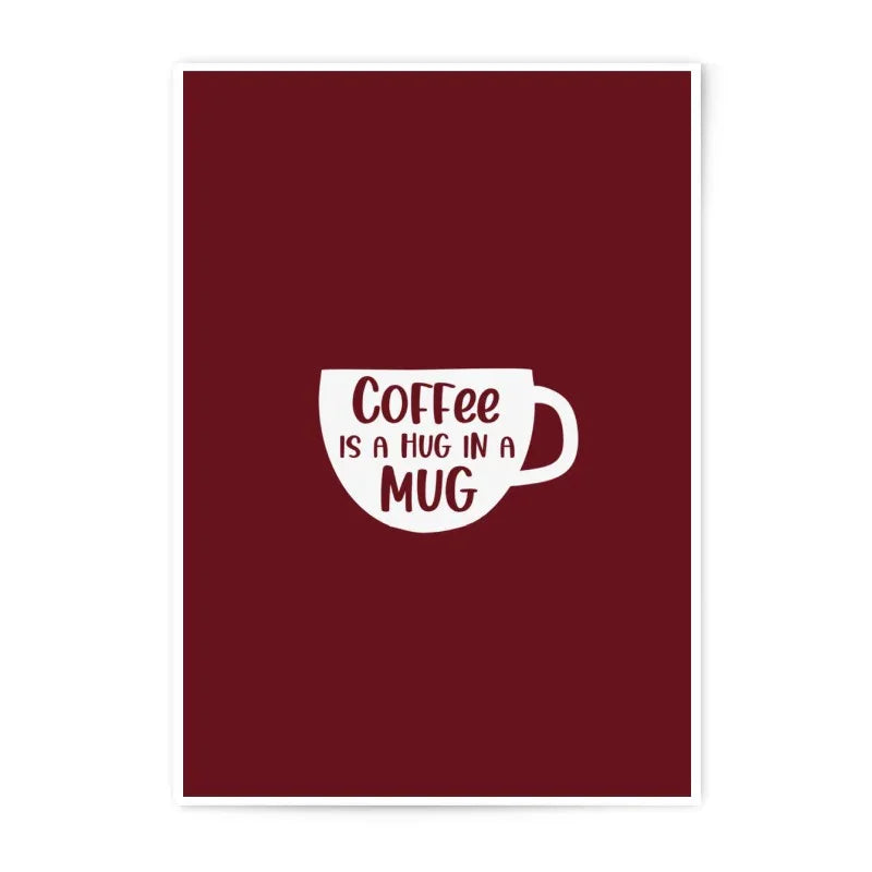 Coffee Mug Photographic Prints, Hug In A Mug, Home Decor, Wall Art, Coffee Lover Gift, Kitchen Art Print, Minimalist Prints - Tawshia