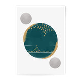 Abstract Art Photographic Print, Teal and Gold Wall Art, Modern Home Decor, Circle Art Print, Contemporary Design Print - Tawshia