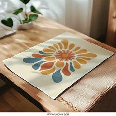 Retro Floral Photographic Print, 70s Flower Wall Art, Boho Home Decor, Mid Century Modern Art Print, Abstract Flower Photographic Print - Tawshia