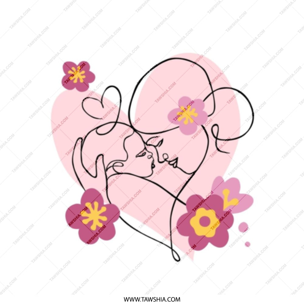 Mother and Child Art Tote Bag, Abstract Line Art, Floral Tote, Gift for Mom, Aesthetic Bag, Everyday Tote, Shopping Bag, Cute Gift - Tawshia