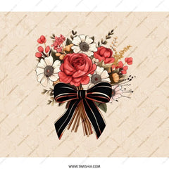 Floral Bouquet Backpack, Elegant Flower Design, Stylish Back Pack, School Bag, Travel Rucksack, Chic Bookbag, Gift Idea, Trendy Backpack - Tawshia