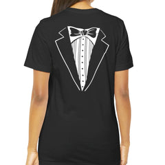 Stylish Tuxedo Print Black Tee for Fun Events product