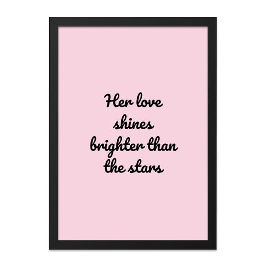 Love Shines Wall Art, Brighter Than Stars, Inspirational Decor, Quote Print, Minimalist Art, Bedroom Decor, Gift for Her, Pink Wall Art - Tawshia