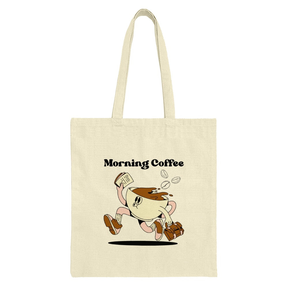 Morning Coffee Tote Bag, Funny Coffee Cup Design, Cute Coffee Lover Bag, Unique Coffee Gift, Coffee Beans, Coffee Time, Tote Bag - Tawshia