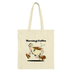 Morning Coffee Tote Bag, Funny Coffee Cup Design, Cute Coffee Lover Bag, Unique Coffee Gift, Coffee Beans, Coffee Time, Tote Bag - Tawshia