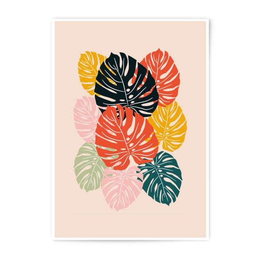 Monstera Leaf Photographic Print, Tropical Wall Art, Botanical Home Decor, Modern Art Print, Colorful Leaves Artwork, Nature Photography - Tawshia