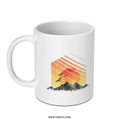 Vibrant Sunset Over Mountains Design Mug product