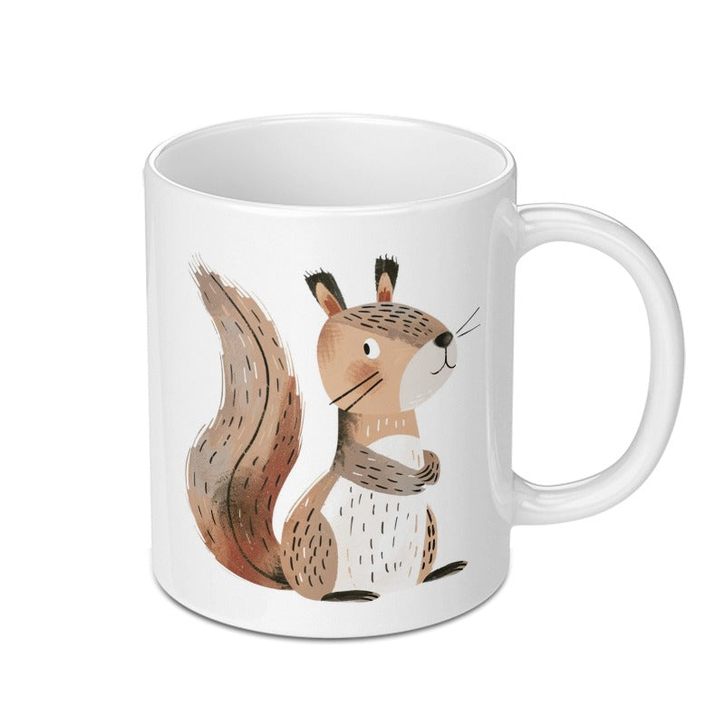 Cute Squirrel Mug, Animal Lover Gift, Forest Creature Coffee Cup, Illustrated Mug, Whimsical Home Decor, Unique Tea Mug - Tawshia
