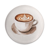 Latte Art Pinback Button, Coffee Lover Badge, Watercolor Drink Button, Caffeine Addict Gift, Cute Coffee Pin Button, Coffee Cup Pinback - Tawshia