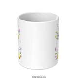 Lemon Lavender Latte Mug, Floral Coffee Cup, Unique Tea Mug, Cute Drinkware, Aesthetic Mug, Gift for Her, Whimsical Watercolor Mug - Tawshia