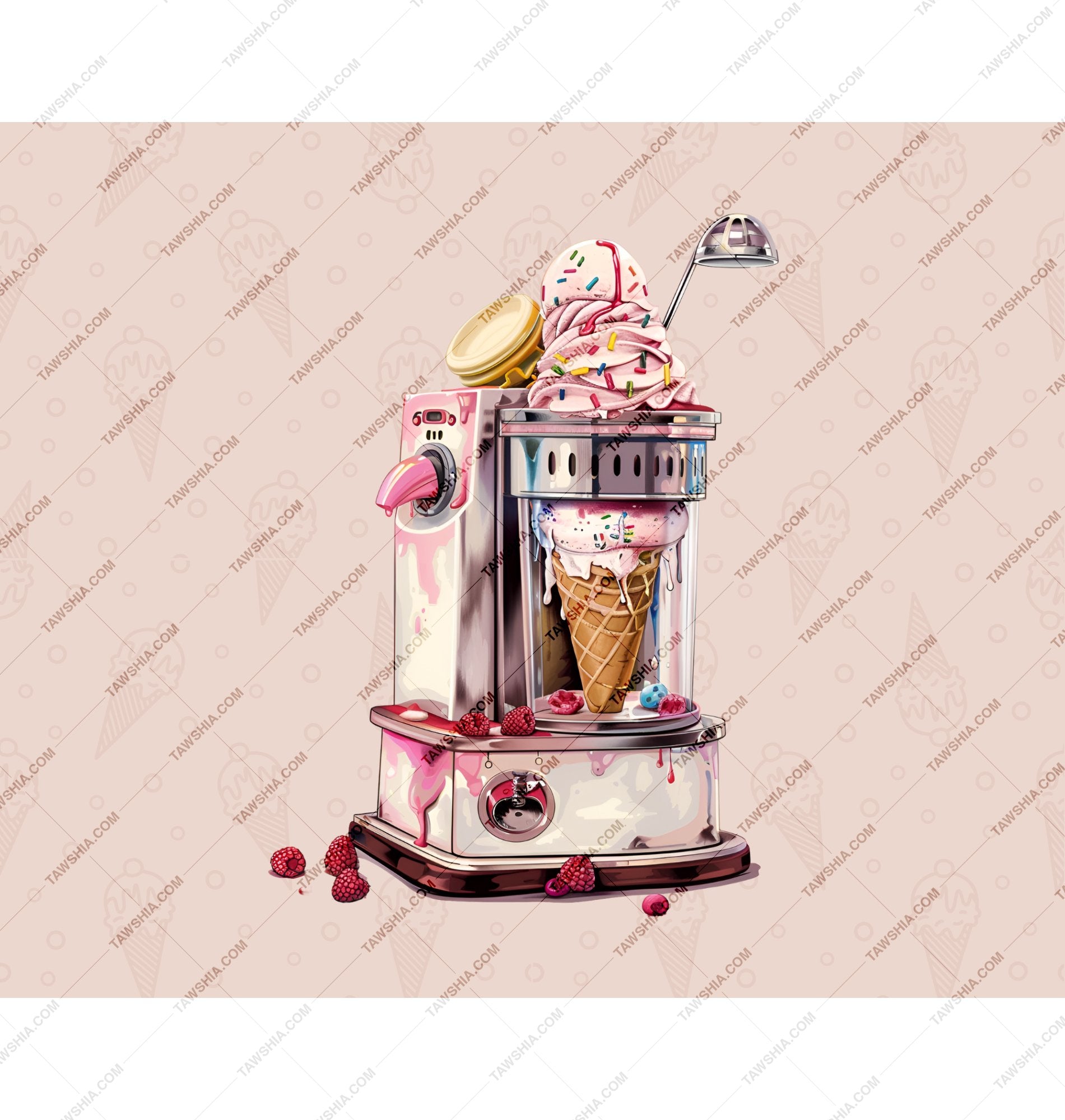 Colorful Ice Cream Maker With Raspberry Decor product type