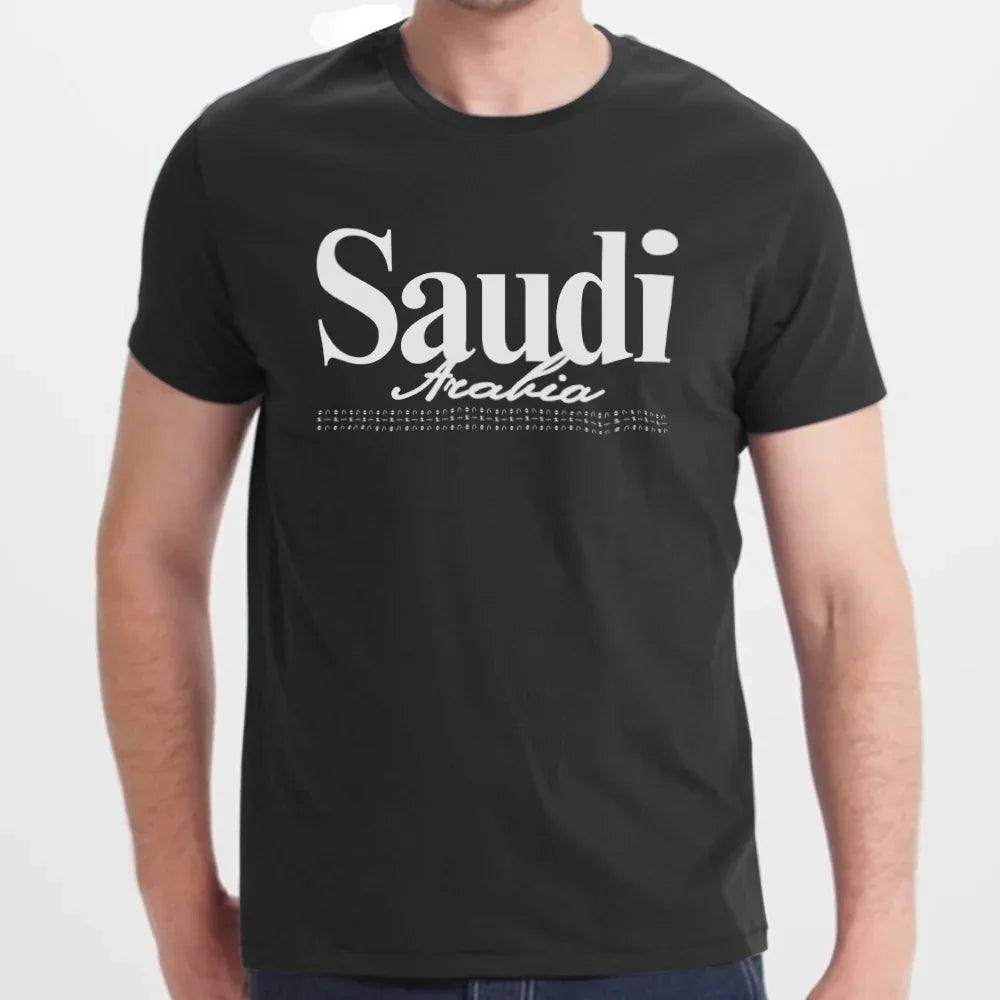 Saudi Arabia Black Graphic Printed T-shirt product