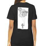 Artistic Astronaut with Balloons Print T-shirt product type