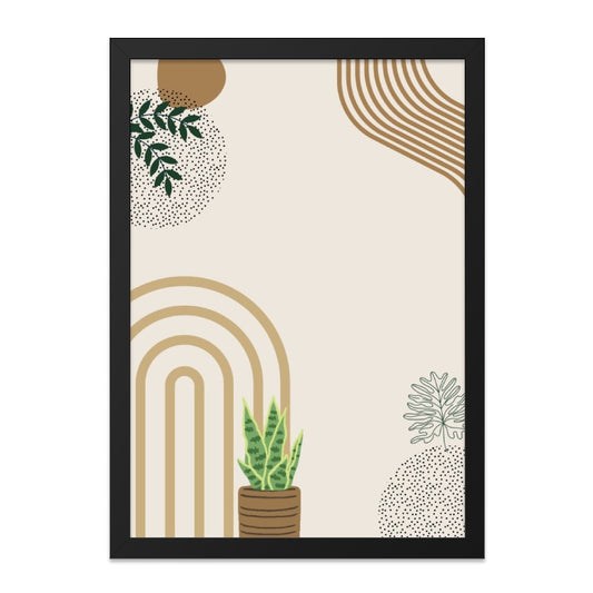 Abstract Plant Wall Art, Modern Botanical Print, Boho Home Decor, Minimalist Wall Decor, Houseplant Art Print, Neutral Color Wall Art - Tawshia