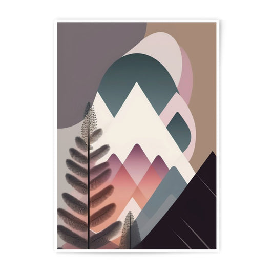 Abstract Mountain Photographic Print, Geometric Art Print, Modern Wall Decor, Nature Inspired Art, Stylish Home Decor, Unique Gift Idea - Tawshia