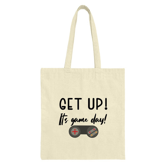 Game Day Tote Bag, Gamer Gift, Video Game Lover, Get Up It's Game Day, Gaming Tote, Canvas Tote Bag, Everyday Bag, Gift for Gamers - Tawshia