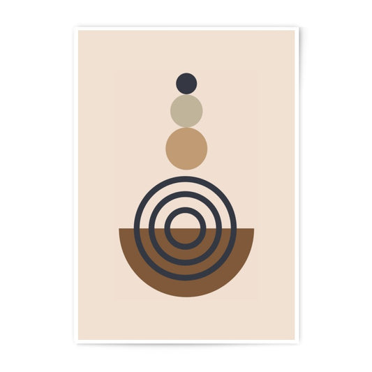 Geometric Art Photographic Print, Abstract Shapes Wall Decor, Minimalist Art Print, Modern Home Decor, Circle and Semi Circle Art - Tawshia