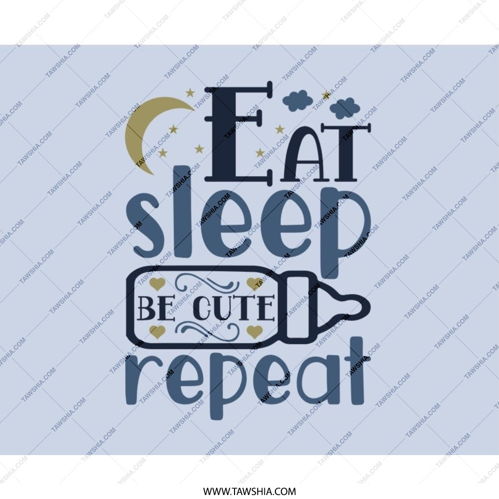 Eat Sleep Be Cute Repeat Mouse Pad, Baby Bottle, Newborn Gift, Nursery Decor, Computer Accessory, Cute Office Gift, Gaming Mouse Pad - Tawshia