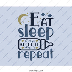 Eat Sleep Be Cute Repeat Mouse Pad, Baby Bottle, Newborn Gift, Nursery Decor, Computer Accessory, Cute Office Gift, Gaming Mouse Pad - Tawshia