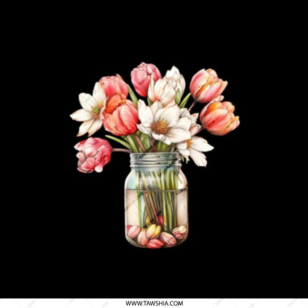 Tulip Pocket Mirror, Floral Compact Mirror, Flower Bouquet Mirror, Cute Travel Mirror, Botanical Pocket Mirror, Purse Mirror - Tawshia