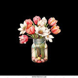 Tulip Pocket Mirror, Floral Compact Mirror, Flower Bouquet Mirror, Cute Travel Mirror, Botanical Pocket Mirror, Purse Mirror - Tawshia