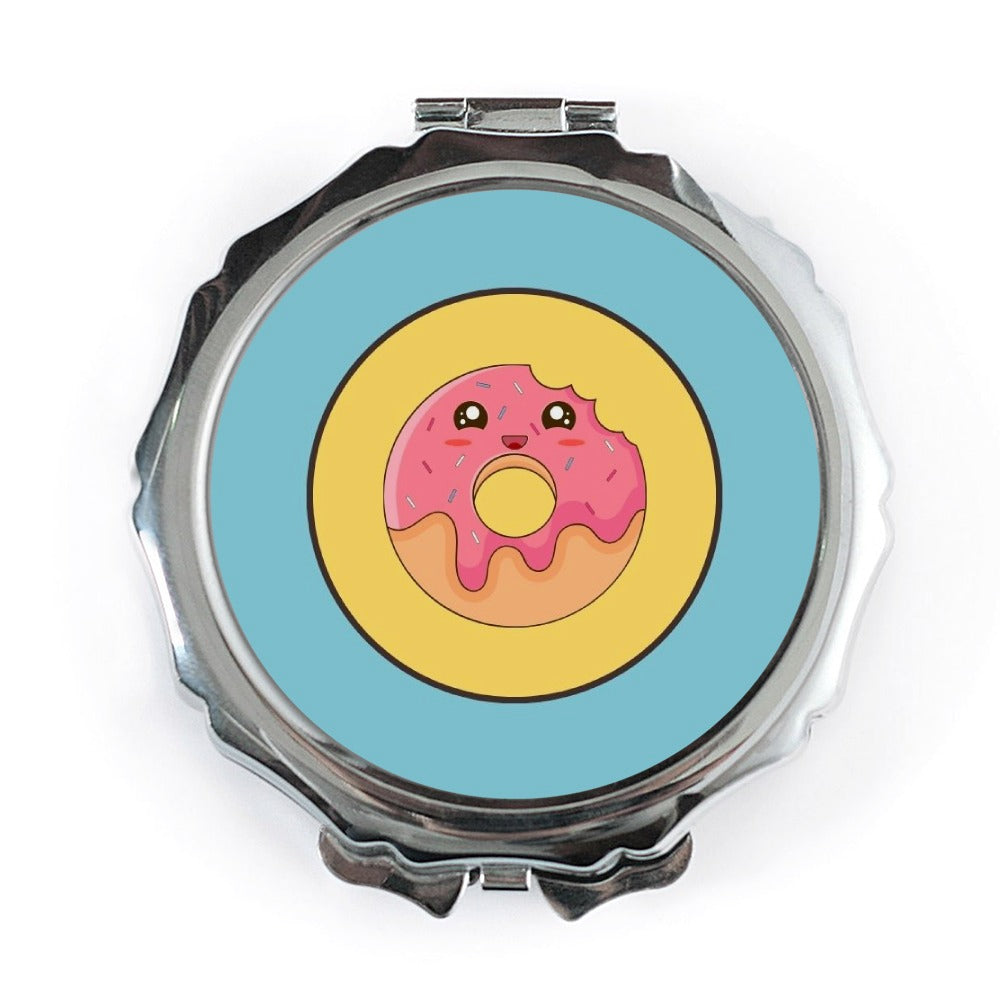 Donut Pocket Mirror, Cute Foodie Mirror, Kawaii Pocket Mirror, Pink Sprinkles Mirror, Sweet Treat Mirror, Fun Gift for Her, Girl Mirror - Tawshia