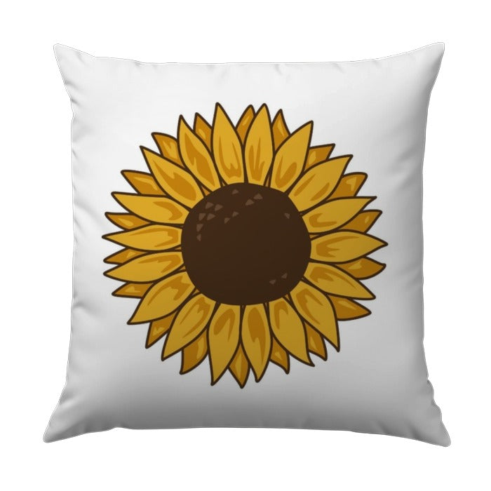 Sunflower Pillow, Floral Decor Pillow, Botanical Throw Pillow, Farmhouse Style Pillow, Summer Decor Accent Pillow - Tawshia