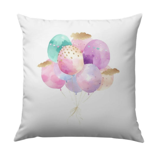 Pastel Balloon Pillow, Watercolor Balloons Decor, Party Theme Pillow, Cute Balloons Design, Home Decor Pillow, Birthday Pillow Gift - Tawshia