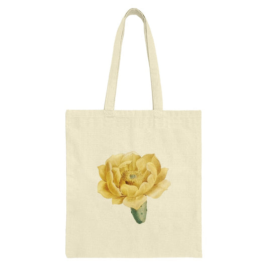 Desert Bloom Tote Bag, Yellow Flower Design, Botanical Illustration, Unique Shopping Bag, Everyday Bag, Stylish Tote - Tawshia