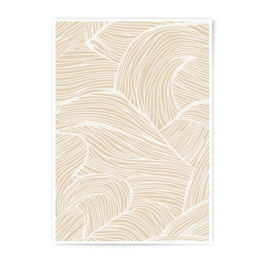 Abstract Line Art Photographic Print, Minimalist Wall Decor, Beige Cream Art Print, Modern Home Decor, Neutral Art, Stylish Art - Tawshia