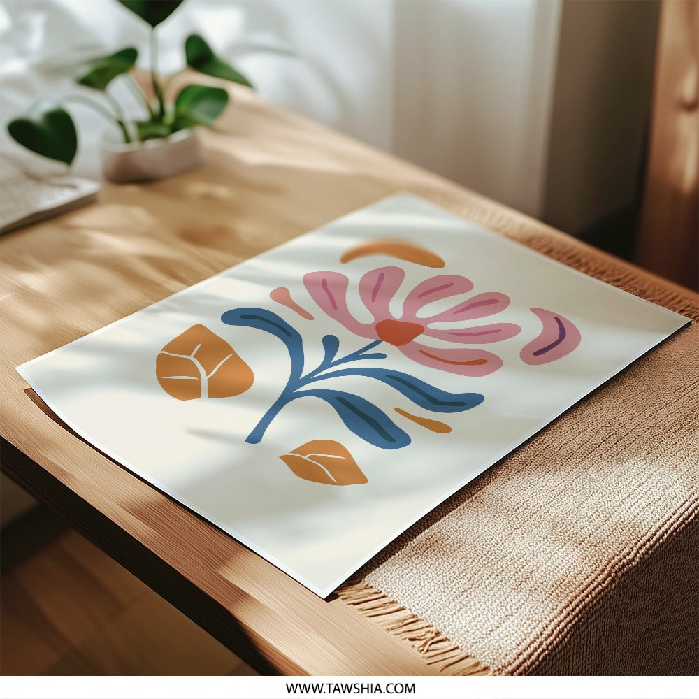 Abstract Floral Photographic Print, Pink Flower Art, Botanical Wall Decor, Modern Art Print, Home Decor, Gift Idea - Tawshia