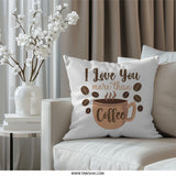 Coffee Lover Pillow, Coffee Bean Pillow, Coffee Quote Pillow, Funny Coffee Pillow, Home Decor Pillow, Gift for Coffee Lover - Tawshia